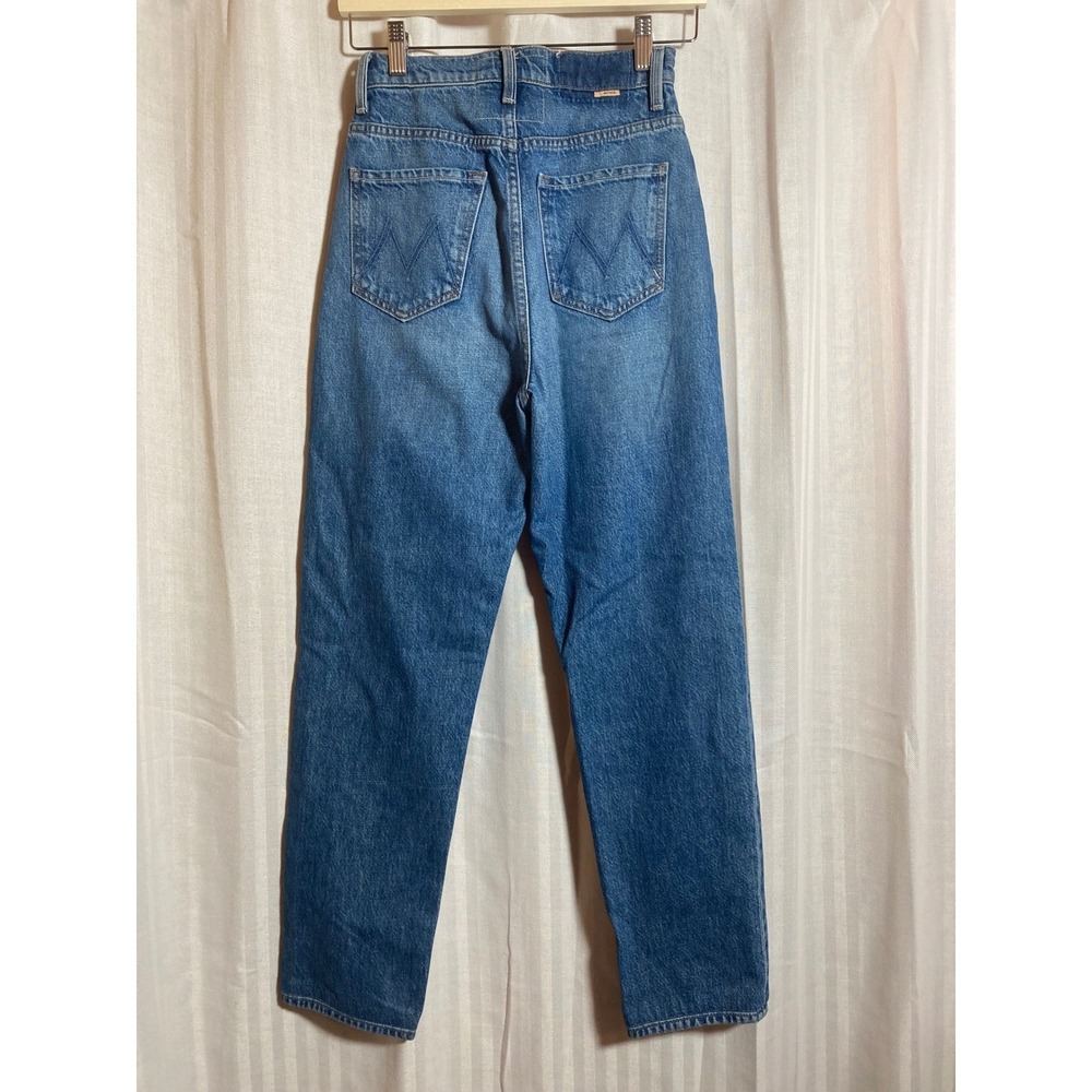 Mother Superior The Tune Up Hover Cuff Jeans Blue High Rise Straight Leg Size 24 - Picture 3 of 11